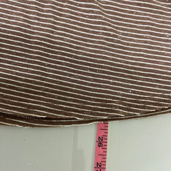 BKE Buckle V-Neck Knit Shirt Brown Cream Stripe Top Women's Size XS - Picture 11 of 14